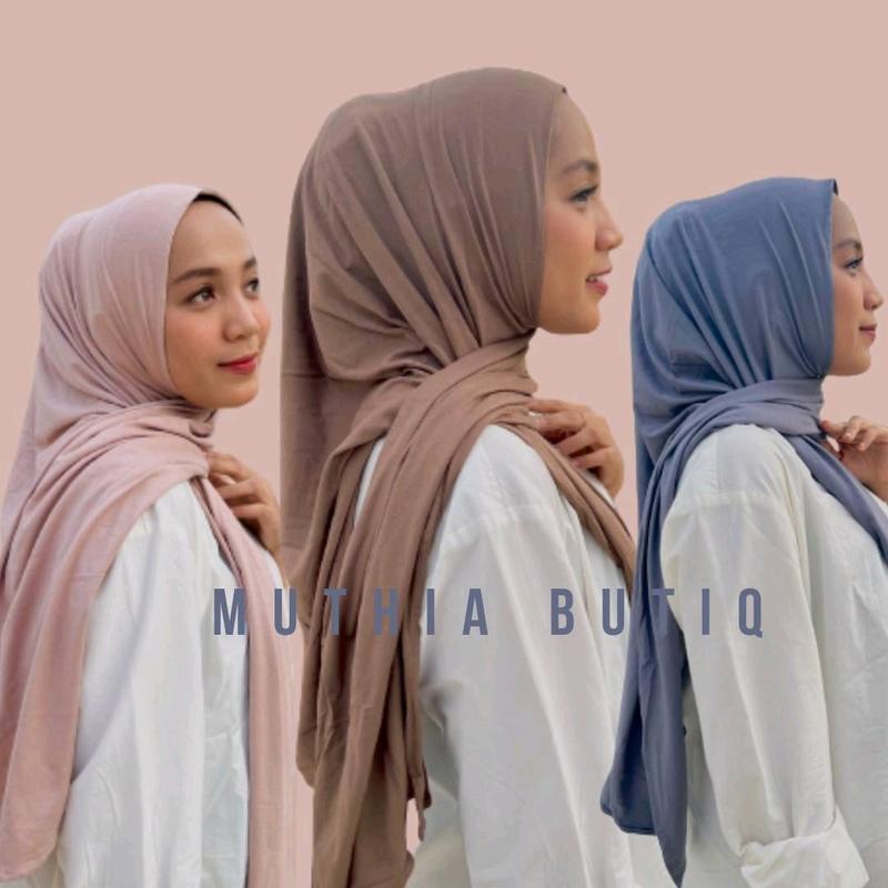 Pashmina Oval Bahan Kaos Rayon Super Premium , Jahit Tepi, Pashmina Turkey. 2