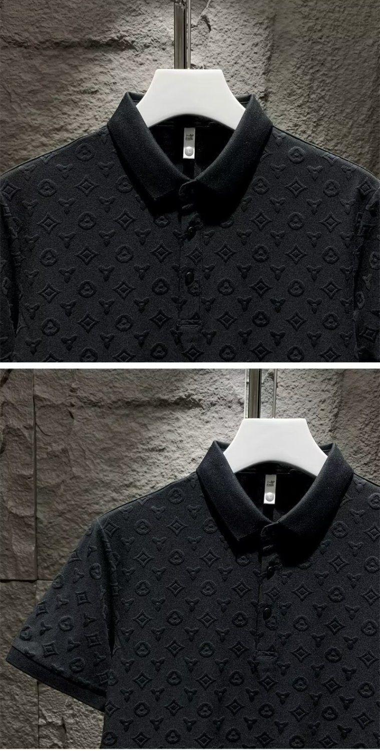 Product Introduction of Áo Polo Nam Vải Jacquard, Thời Trang, Phong Cách Thường Ngày Thoải Mái Và Thoáng Khí, Thích Hợp Cho Mùa Hè, Hàng Mới Về, Dáng Ôm, Cổ Bẻ Áo, Áo Thun ngắn Tay Menswear Shirt 10