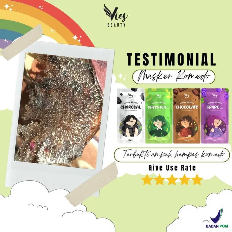 Masker Komedo BPOM Vies 4pcs / Masker Gelatin 2