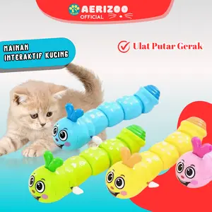 Cat Toys Mainan Kucing Ulat Putar Lucu Mainan Bergerak untuk Hewan Peliharaan Aerizoo