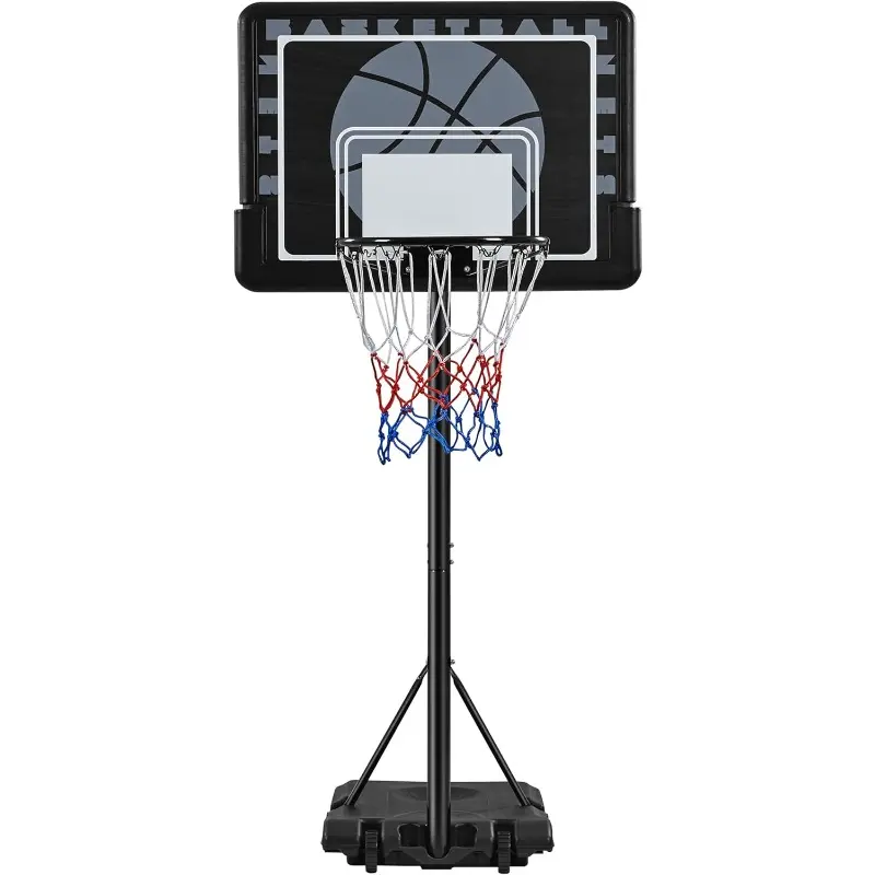 Portable Basketball Hoop Stand Height Adjustable Basketball Goal System with 30''/32'' PE Backbaord & 2 Wheels