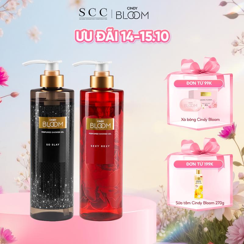 [Quà tặng 20.10] Sữa Tắm Nước Hoa CINDY BLOOM Sexy Rexy & So Slay Hương Thơm Gợi Cảm Quyến Rũ 640gam/Chai Với Niacinamide Vitamin C & E Dưỡng Da Mềm MạiQuà tặng bạn gái Quatangbangai
