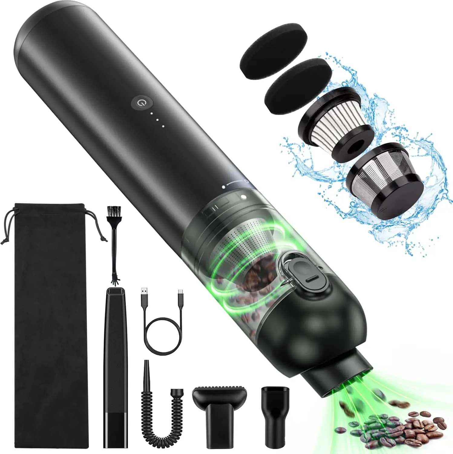 Máy hút bụi không dây mini hiện đại tiện lợi, công suất lớn cho xe hơi, gia đình,...