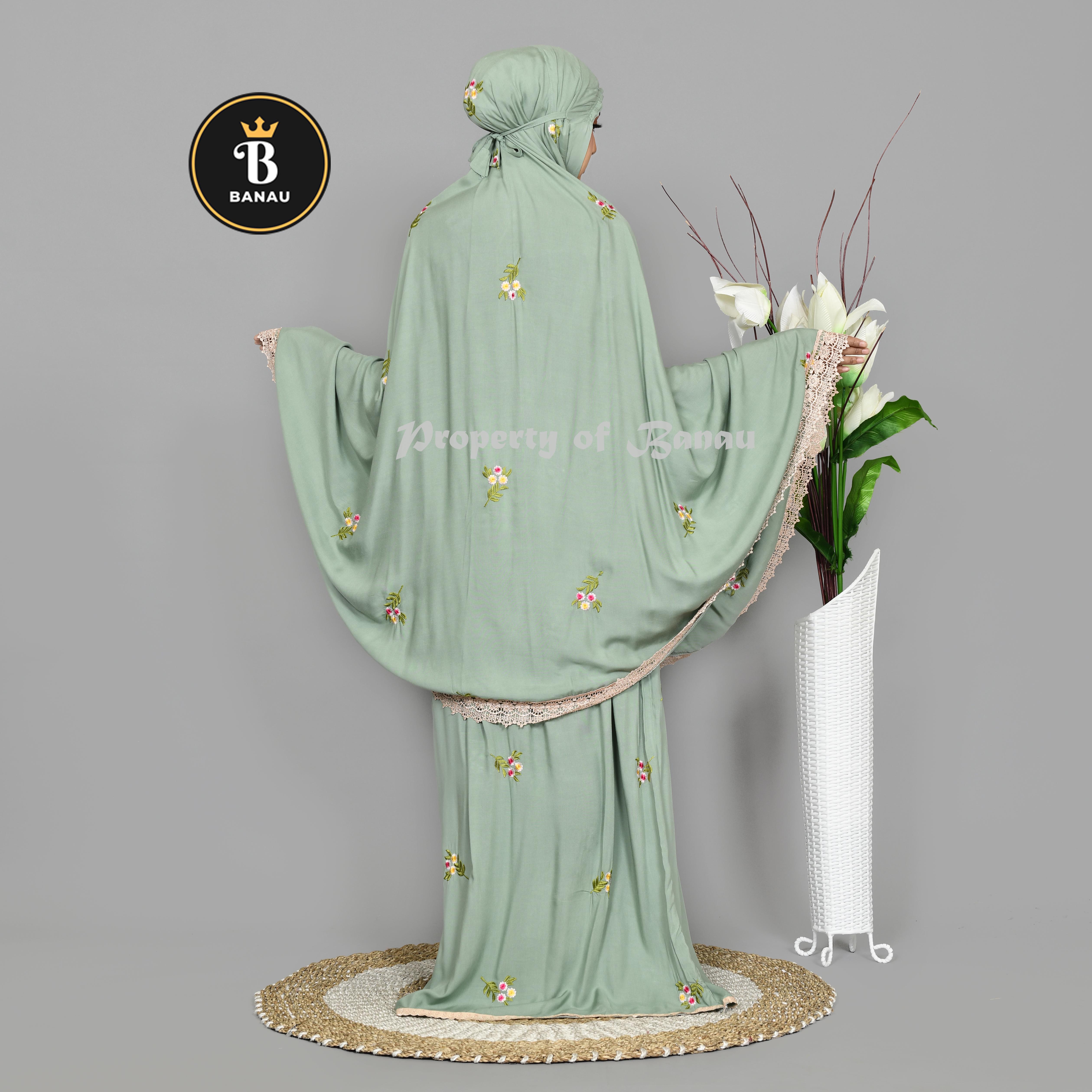 Mukena Dewasa Jumbo Rayon Premium Full Bordir Terbaru Natasha