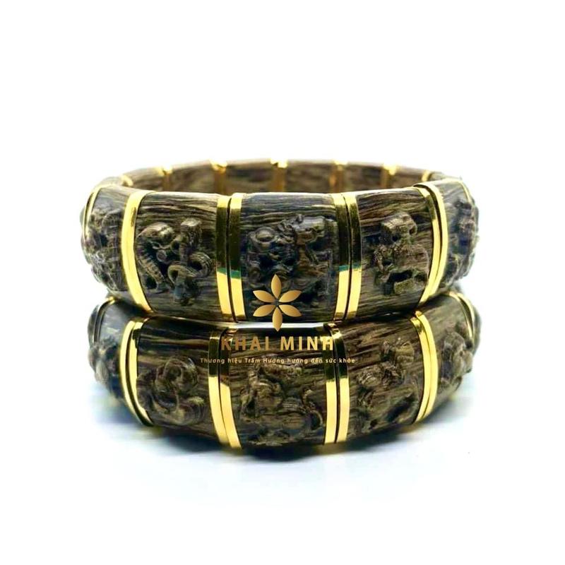 [Cao Cấp] Lách Tay Trầm Hương Sánh Chìm 12 Con Giáp Lên 8k Sang Trọng - Trầm Hương Quảng Nam - Hàng thơm đậm, chất lượng, đẹp. Đổi trả miễn phí. 1