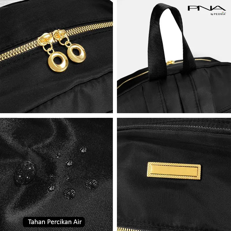 Peonia PNA JIWON Water Resistant Tas Ransel Besar Wanita Unisex Punggung Kantor Kerja Sekolah Kuliah Outdoor Trendy Fashion Style Travel  Haji Umroh Casual Backpack Anak Remaja Perempuan Selempang Cewek Bag Laptop Backpack 5