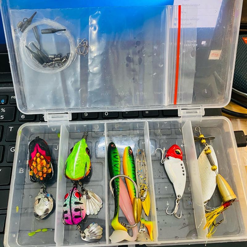 COMBO MỒI 1: Combo Cân Mọi Địa Hình Action Chuẩn Tiết Kiệm (Tặng 2met Leader Daiwa, 5 khóa lure, 5 khóa số 8) Bắt Cá Fishing Đi Câu Câu Cá Tiger