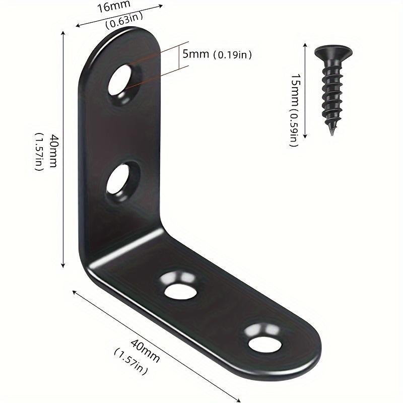 Product Introduction of L Shaped Corner Bracket with Screws, 90° Right Angle Bracket Fastener, Suitable for Wood, Shelf, Furniture, Window, Cabinet 1