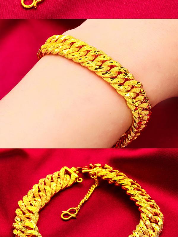 Product Introduction of New MEN'S safety buckle bracelet 12mm wide chain bracelet 7