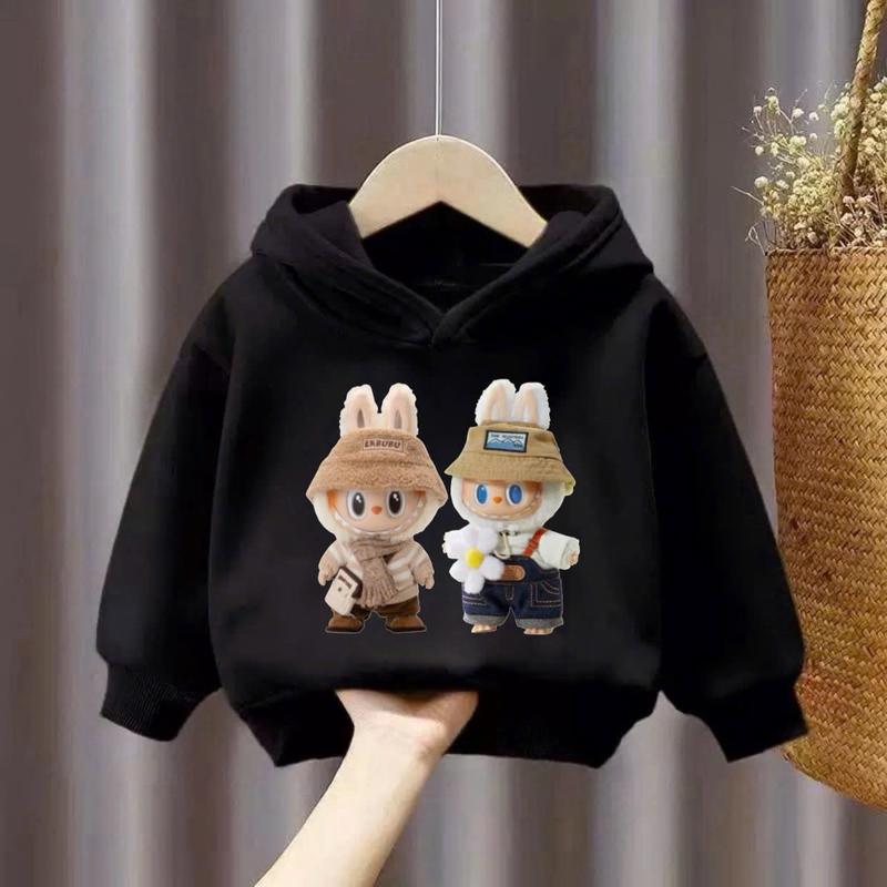 _Áo nỉ hoodie bé trai, bé gái hình LABUBU đôi dễ thương, mũ 2 lớp chất nỉ bông mềm mịn cho bé 6-30kg 2