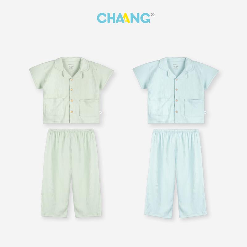 [CHAANG X KOC] Bộ quần áo cộc quần dài Pỵjamas Crepe cho bé trai dáng rộng - Không tăng size - 6M-5Y