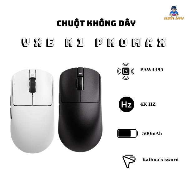  Chuột không dây gaming VXE R1 Pro Max - PAW3395 - 4k HZ Polling rate - Kaihua's sword - 500mAh 