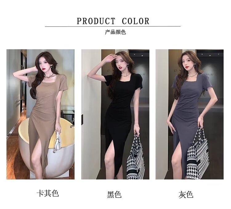 Product Introduction of Fashion Women's Clothing Short Sleeve Dress Feminine Outfit 2021 New Summer Season Slimming Elegant Mid-Length Fashion 30