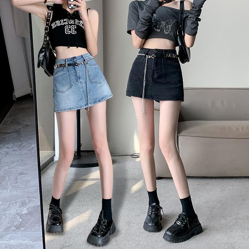 Chân Váy Jean Trẻ Trung Năng Động Váy Chữ A Ôm Ngắn Chất Liệu Jean Cao Cấp Nữ Women Voan Khuy