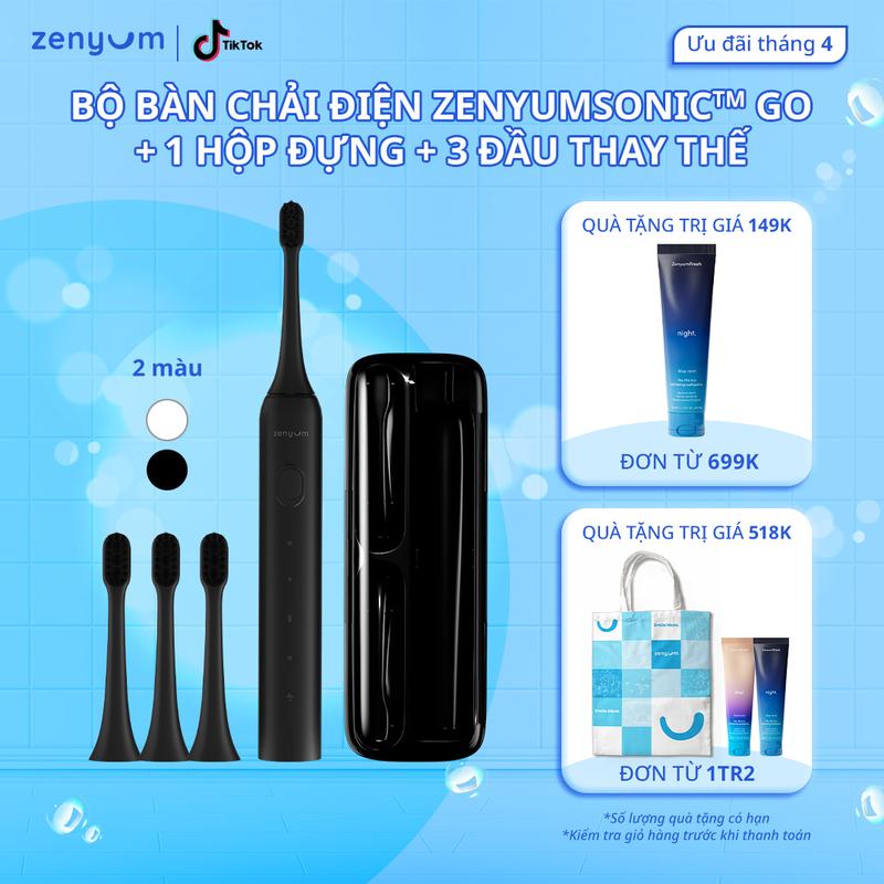 [CHÍNH HÃNG] Bộ Bàn Chải Điện Sonic GO phiên bản Du Lịch Tiêu Chuẩn - 1 Bàn Chải + 1 Hộp Đựng + 3 Đầu Thay Thế