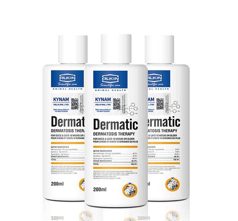 Alkin DERMATIC - Sữa tắm trị viêm da, nấm gầu cho chó mèo - MINIMAL Pet