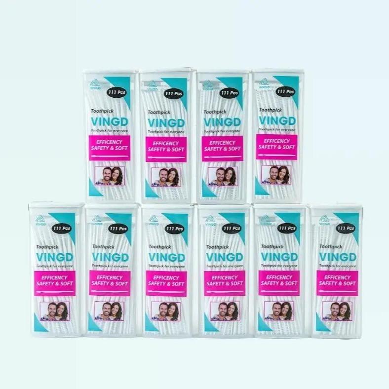  10 Hộp Tăm nhựa VINGD Mỗi hộp chứa 111 Tăm  1110 cái  Hàng Việt Nam Chăm Sóc Răng Miêng Tăm Nha Khoa Tăm Xỉa Răng 