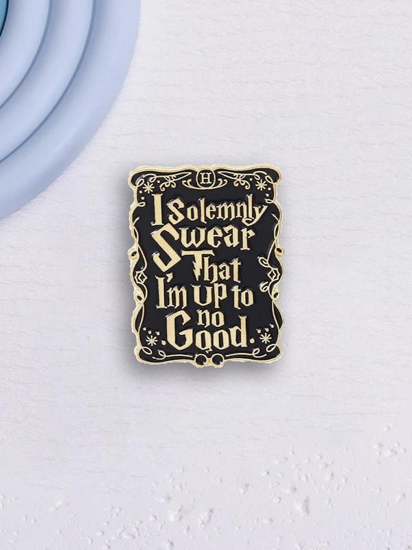 Letters Design Brooch, Fashion Magic Themed Enamel Pins for Party, Daily Clothing Decor, Enamel Pins, Trendy All-match & Exquisite Brooch for Birthday Gift 3