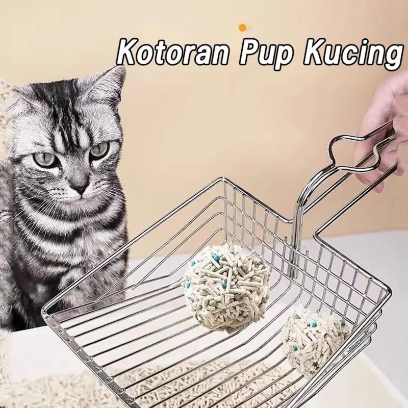 Serokan Pasir Kucing/Scoop Pasir Kucing/Sekop Debu Logam Kucing/Metal Kitten Sand Cleaner/Cat Litter Skoop/Serok Pasir Kucing 4