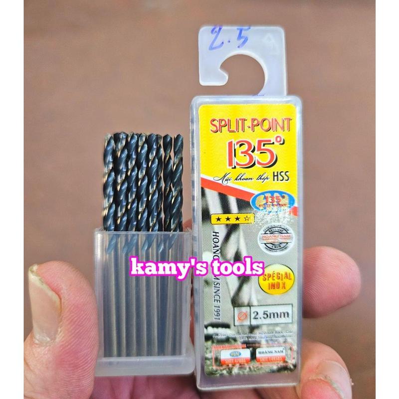1mm 1.5mm 2mm 2.2mm 2.5mm 3mm 3.2mm 3.5mm Mũi khoan sắt inox pháp hoàng nam chính hãng đủ size 0
