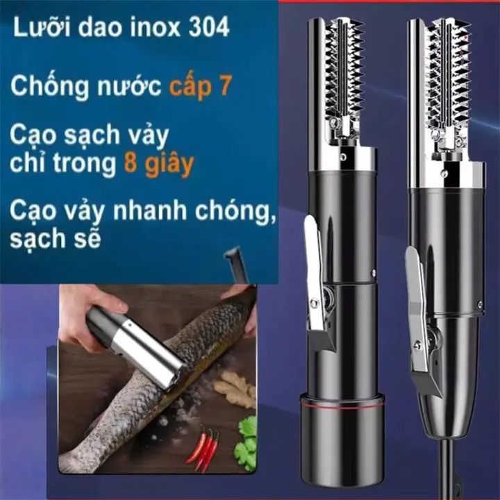 Máy Đánh Vảy Cá Cầm Tay Tự Động 12V, Công Suất 125W,Bảo Hành 12 Tháng - Điện Máy Hoàng Gia