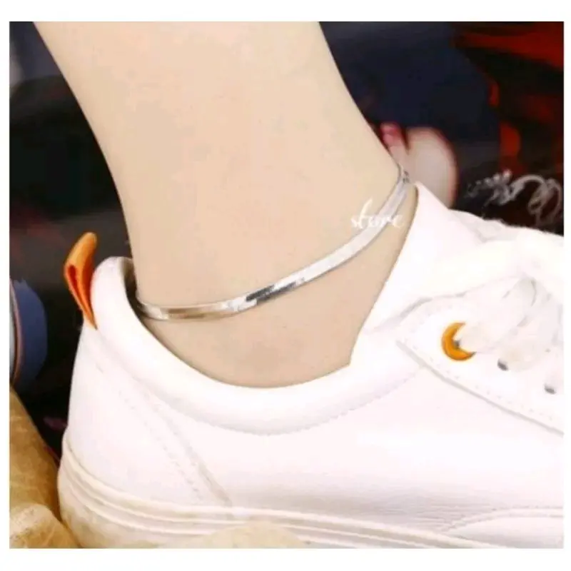 GELANG KAKI TITANIUM GEPENG ANTI KARAT
