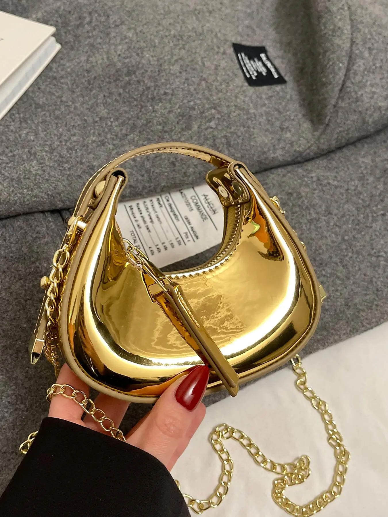 Women's Fashion Chain Strap Crossbody Bag, Casual Solid Color Shoulder Bag for Daily Used, Trendy All-match Commuter Bag