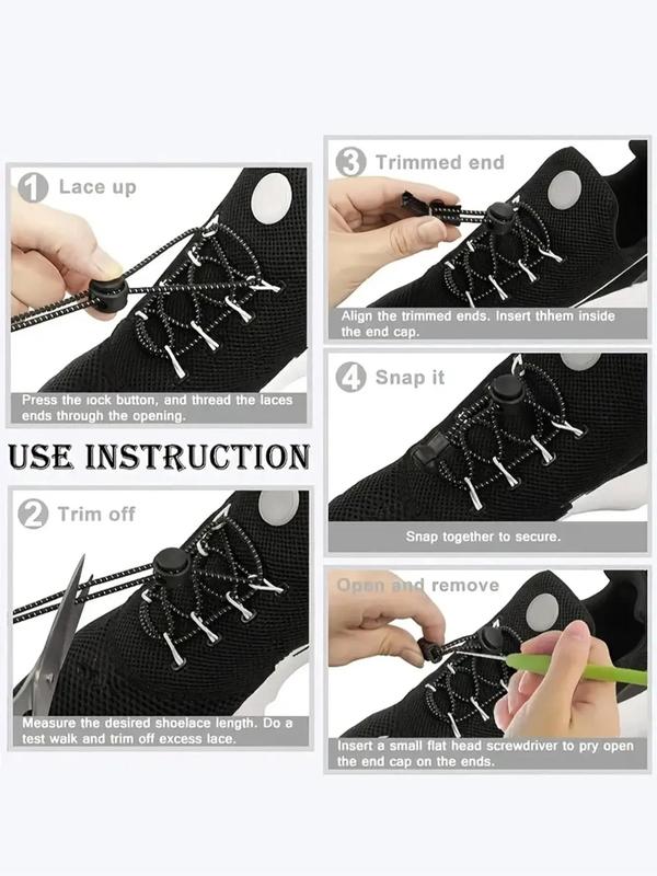 Simple Plain Elastic Lace-free Shoelaces, Casual High Elastic Quick Laces for Women & Men, Casual Versatile Shoelace for Sneakers and Boots, All-match Shoes Accessories for Daily Use 2