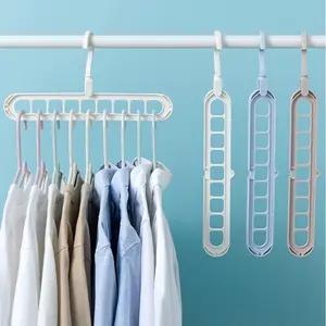 Magic Hanger Instant 9 in 1 Gantungan Baju Ajaib Wonder Hanger Plastik Anti Karat 33x16.5cm 6 Warna Serbaguna Vertikal Horizontal