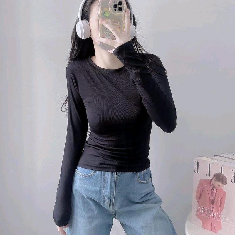 ÁO Ủ KEM TAY DÀI CỔ TRÒN CHẤT TĂM FOM RỘNG 45-68KG Nữ Women