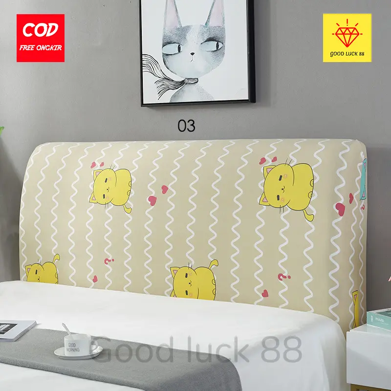 Sarung Sandaran Tempat Tidur Headboard Springbed Ukuran 120 x200 hingga 200x200 Kain Ranjang 3
