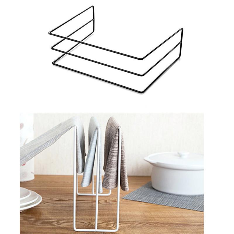 [HOU]High Quality Iron Towel Rack Kitchen Cupboard Hanging Wash Cloth Organizer Drying Rack 4