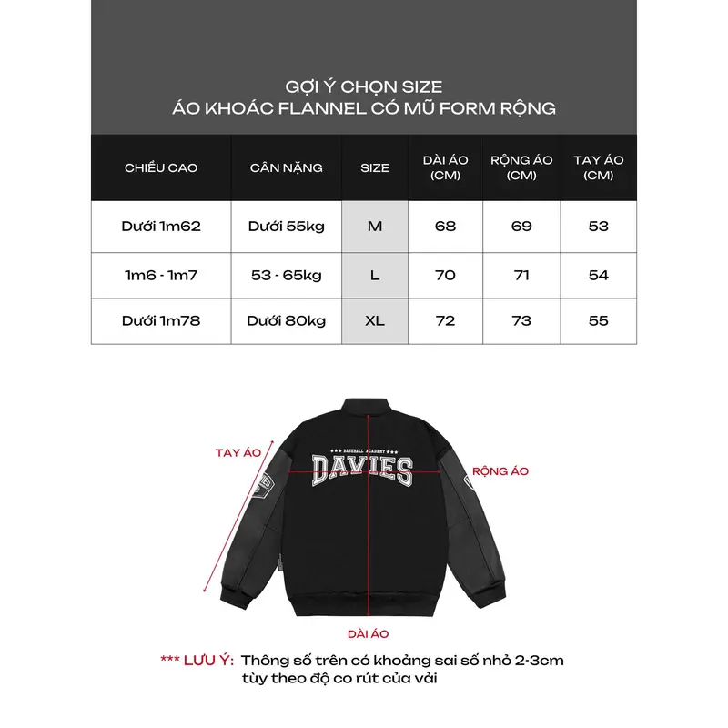 Áo khoác varsity jacket nỉ tay da DAVIES nam nữ màu đen thêu logo form rộng 2 lớp Varsity Baseball Academy 6