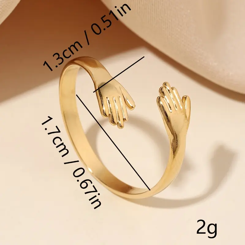 SummerSale| Chic Stainless Steel Embrace Ring - Adjustable Open Design for Couples, Perfect for Daily Wear & Special Occasions 5