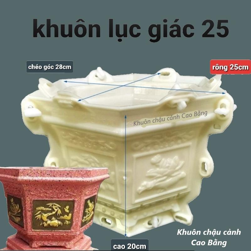 Khuôn đúc chậu cảnh lục giác 25 -khuôn chậu ABS cao cấp