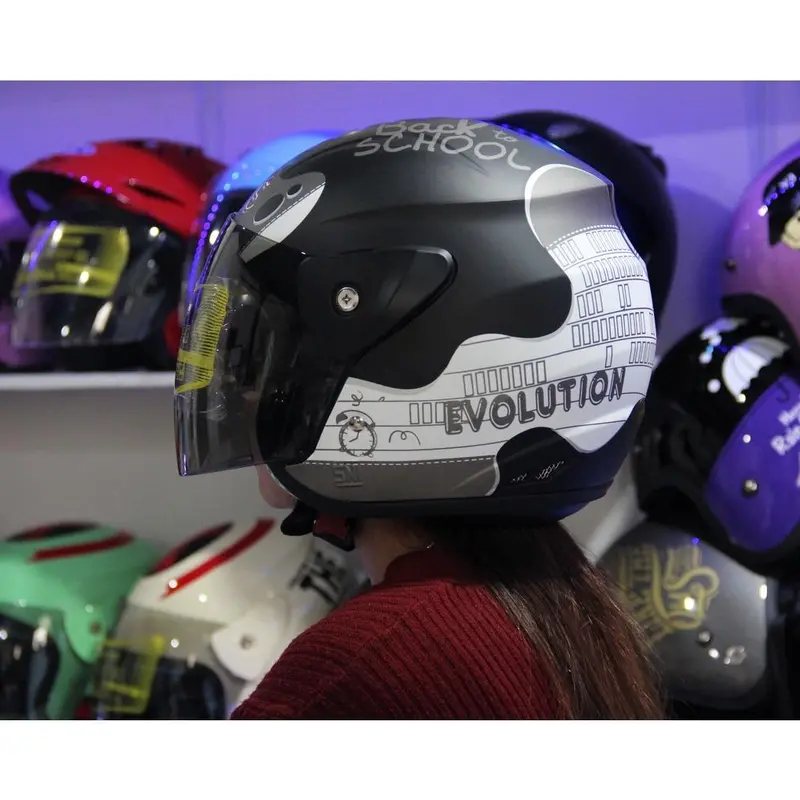 ESKLUSIF // AISAR KHALED X MLA HELM // HELM WANITA HIJAB DEWASA KEKINIAN / EVOLUTION NOTE KACA SILVER PELANGI Motorcycle 2