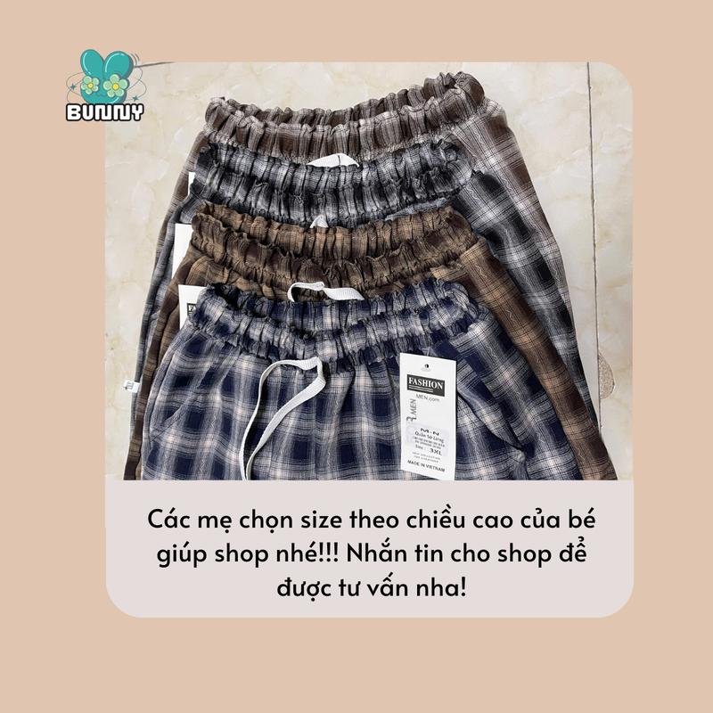 Quần Lửng Vải Đũi Kẻ Caro Cho Bé Gái Thoải Mái Mái Mẻ - Hàng loại 1 1