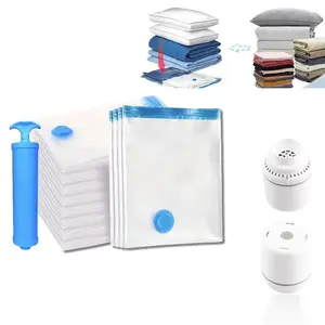 Plastik kantong vakum kompresi untuk pakaian travel transparan dapat digunakan kembali tahan air bag