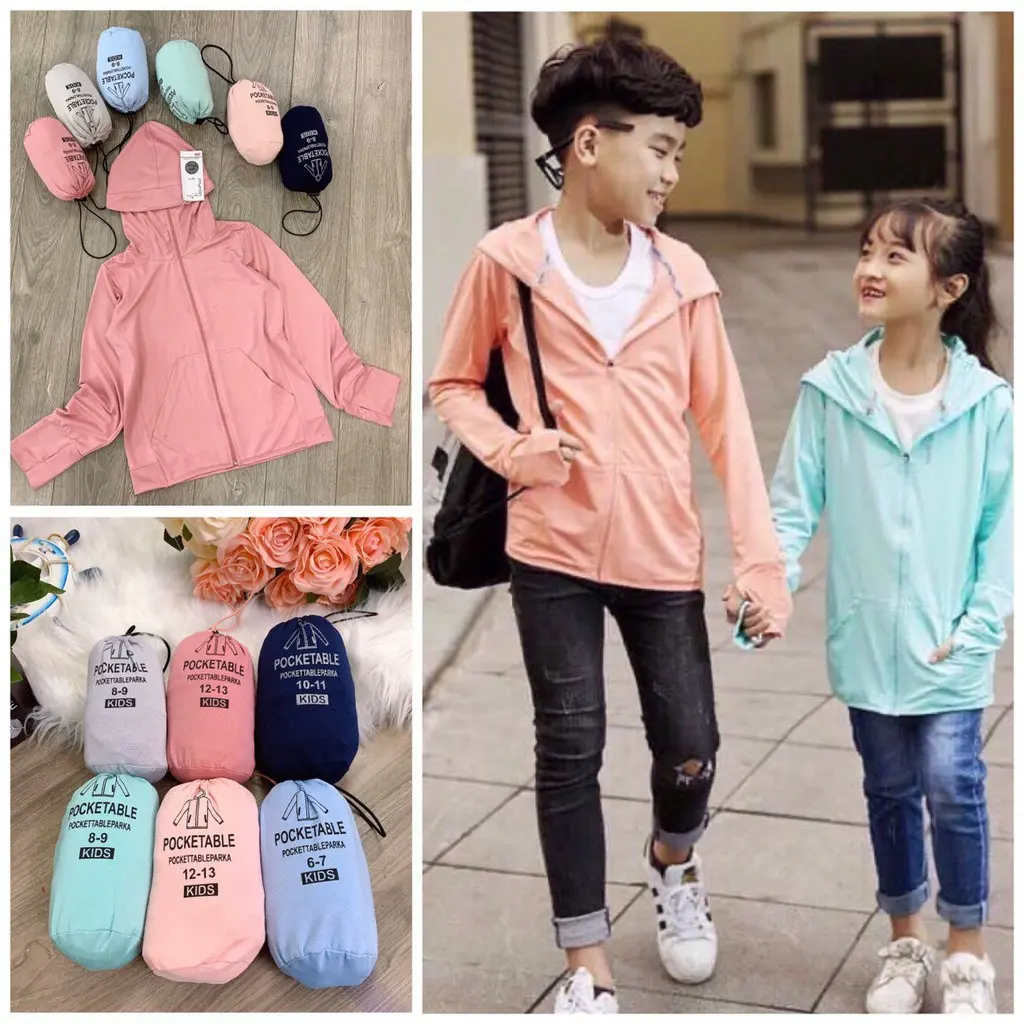 Áo chống nắng, chống tia UV vải Lycra cao cấp cho bé gái và bé trai - Size từ 10-35kg