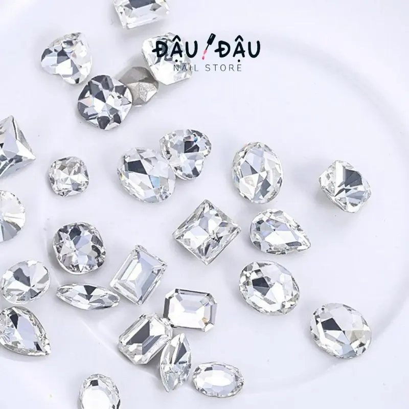 Lẻ 01 viên đá giả úc K9 Pha lê đủ hình đính móng - Phụ kiện làm nail   - Đậu Đậu Nail Store 0