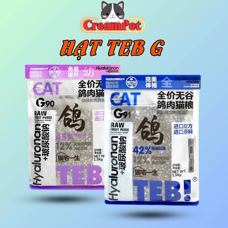  Hạt cho Mèo Teb G protein cao 42-45% - Hạt mix topping ruốc dành cho mèo mọi lứa tuổi - Tomesca Canada 