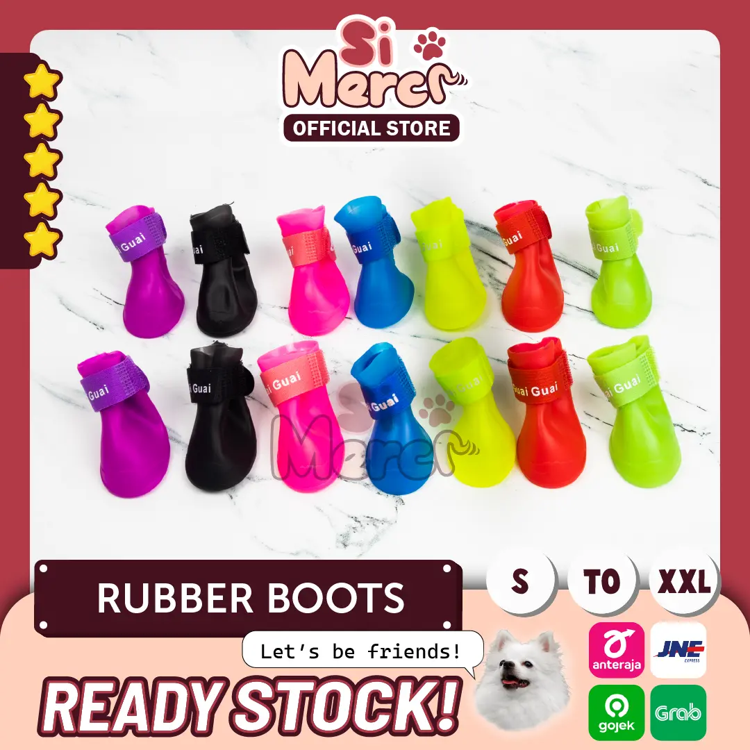 Si Merci Official Sepatu Karet Hewan Anjing Kucing Kelinci Rubber Shoes Sepatu Boots Anti Air Waterproof