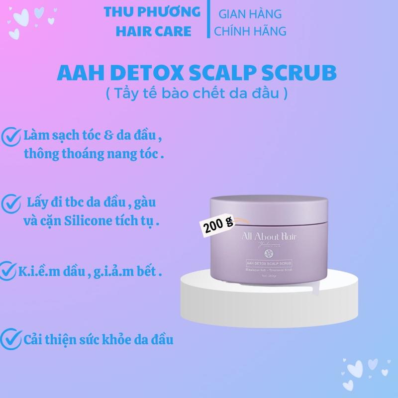(HSD 20/11/2025 ) AAH DETOX SCALP SCRUB - Tẩy tế bào chết da đầu . Giúp Làm Sạch TBC Da Đầu , Cặn Silicone , Da Đầu Khoẻ . Hạn Chế Tóc Bết Dầu .