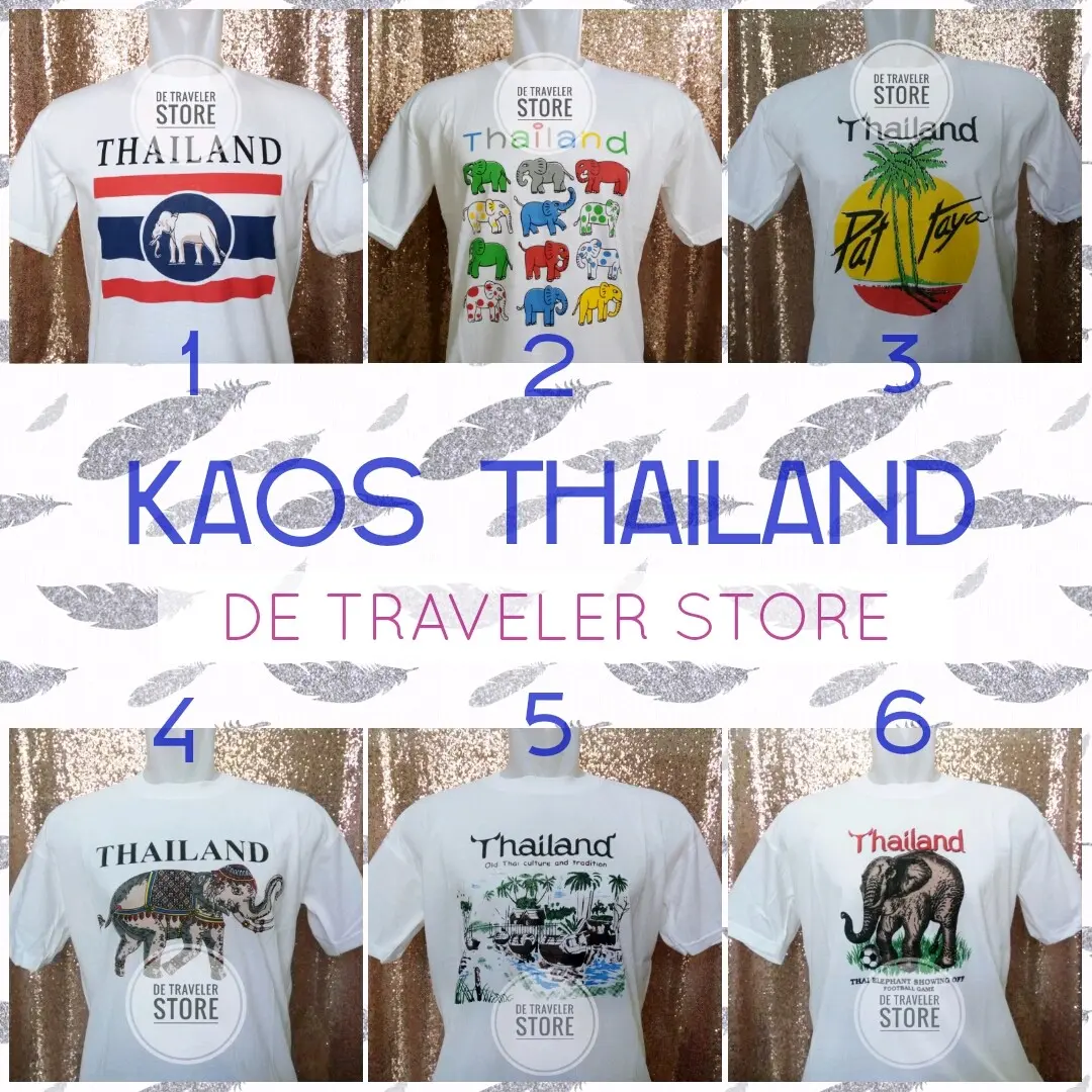 Kaos Thailand Bangkok Pattaya Souvenir Negara Thailand Putih Dewasa