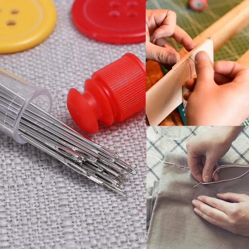 Product Introduction of 1/3Sets Multisize Blind Needle Elderly Needle-side Big Hole Hand Stainless Steel Sewing Needless Threading Household DIY Sewing Needles 21