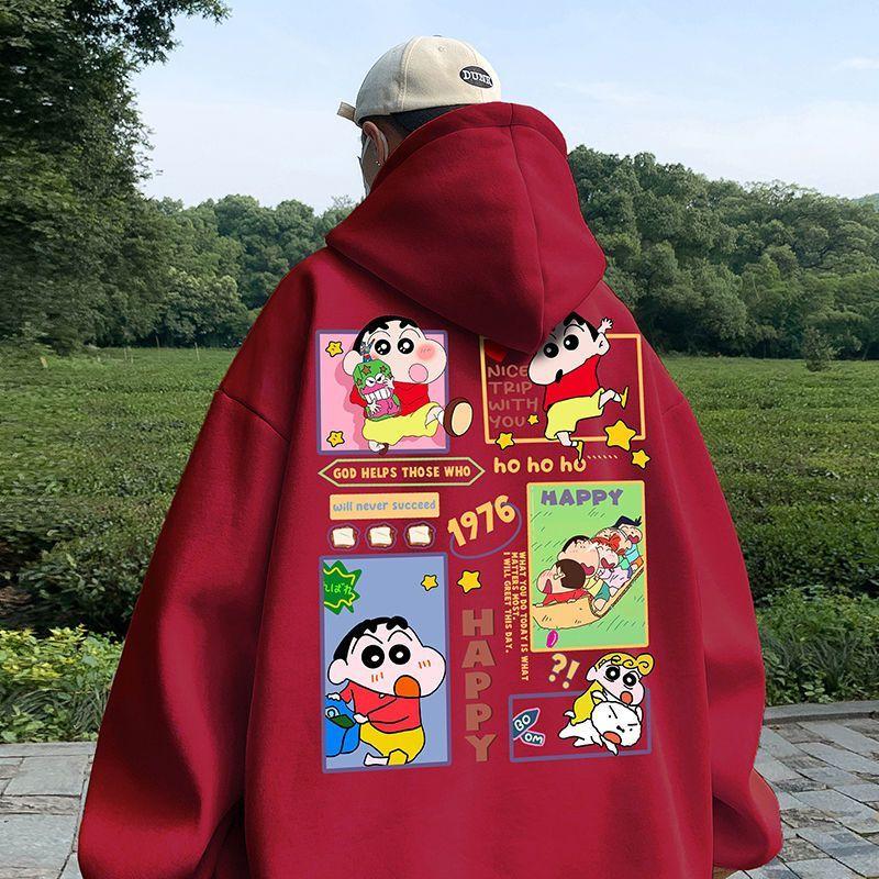 Product Introduction of Áo Nỉ Có Mũ Trùm Đầu, Phong Cách Hip-Hop Mỹ, Shin-chan Bút Chì Màu, Dành Cho Nam Và Nữ, Thích Hợp Cho Học Sinh, Thời Trang Thu Đông, Dáng Rộng Vừa Vặn, Áo Khoác Ins, Thích Hợp Cho Các Cặp Đôi 16