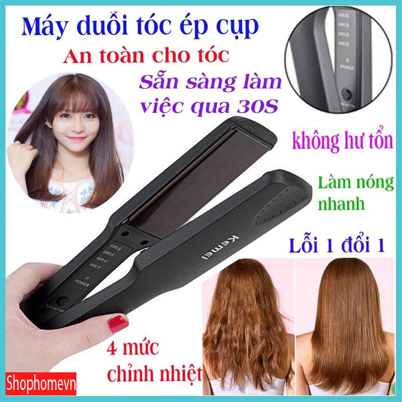 Máy Ép Tóc Kemei 329 - Máy Duỗi Tóc Thẳng 4 Mức Nhiệt Mini - Uốn Tóc Women Máy Uốn Tóc Nữ
