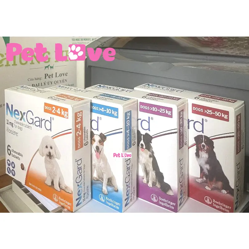 Viên nhai Nexgard diệt ghẻ, ve rận, bọ chét chó (Boehringer, sản xuất tại Pháp)