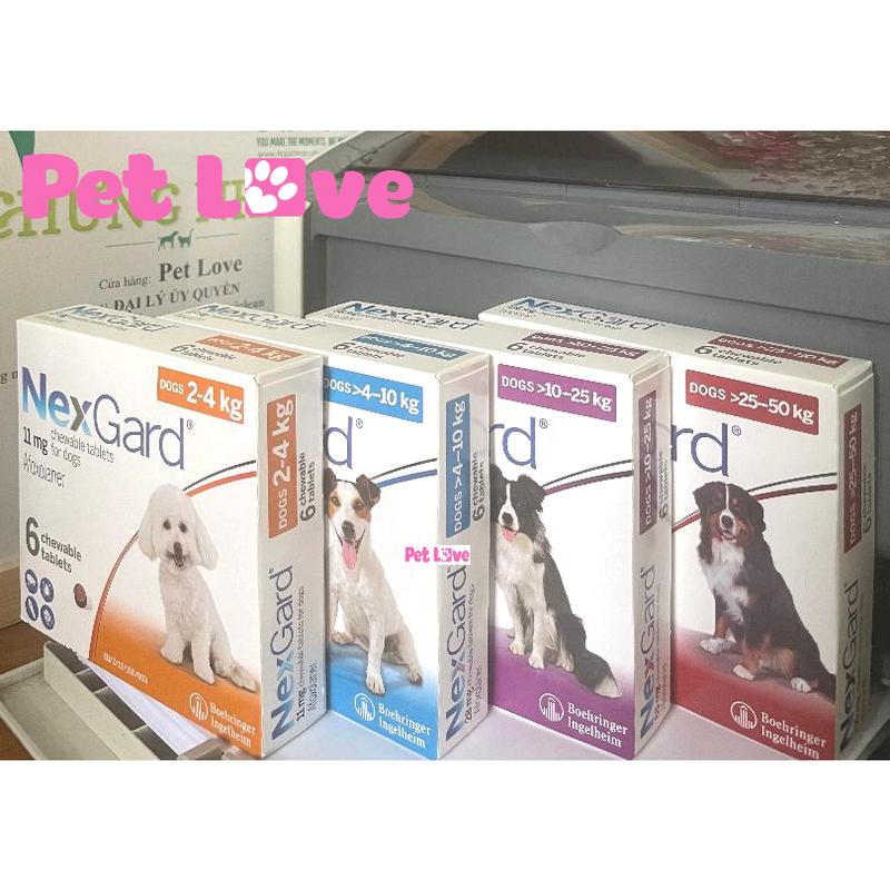 Viên nhai Nexgard diệt ghẻ ve rận bọ chét chó Boehringer sản xuất tại Pháp
