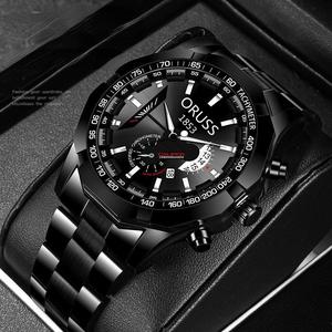 [With Box] Original 2024 Upgraded Domineering Stainless Steel Waterproof Luxury Fashion Business Watch Quartz Men's Watch